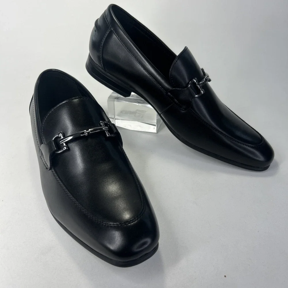 Alfani Black Otis Bit Loafer Mens 10M Dress‎ Shoes Slip-On Moc Toe Faux Leather